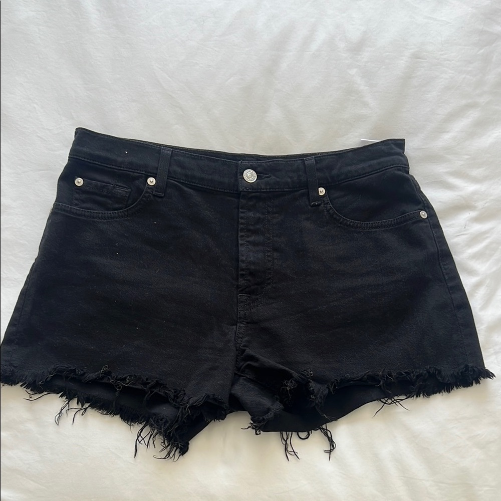 7 for all mankind light Black Frayed Hem Women Shorts - Size 29